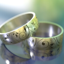 Титановое кольцо с цветочным узором “Таурендил”