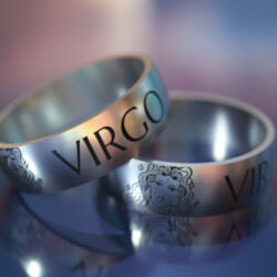 Кільце з титану зі знаком Зодіаку "Діва"