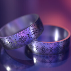 Кольцо из титана с северным орнаментом "Лелекай"