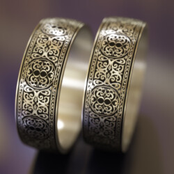 Титанове кільце з перським орнаментом "Махтаб"