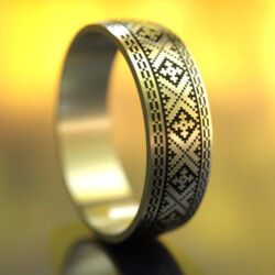 Титанове кільце зі Слов'янським орнаментом "Орепей"