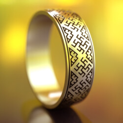 Кільце з титану зі Слов'янським оберегом «Квітка Папороті»