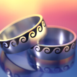 Кільце з титану з грецьким орнаментом "Одіссей"