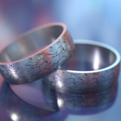 Титанове кільце з візерунком "Аріель"