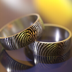 Кільце з титану з текстурою відбитка пальця "Хершель"