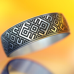 Кільце з титану з орнаментом «Ратібор»