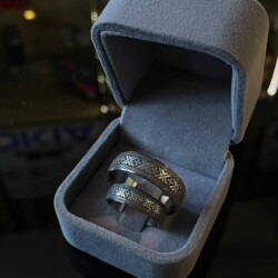 Titanium Wedding Bands, Custom Rings, Slavic Symbol