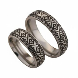 Slavic symbol ring, Orepey ring, Fern Flower jewelry, protective amulet ring, titanium wedding band, ancient symbol jewelry, pagan rings, meaningful gifts